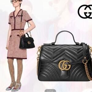 GUCCI GG MARMONT MATELASSE MINI TOP HANDLE‎ BAG